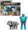 Mattel Minecraft Movie Pack Figure Steve con Armatura di Diamanti e Dennis