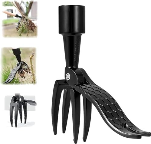 Lamvpiny Weed Puller Tool,Stand Up Weeding Tool,Weed Puller Root Remover Tool with 4 Claws,Manual Weeder Tool Hand Weed Root Pulling Tool,Picker