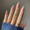 24Pcs Medium Almond Press On Nails - Thick Short False Nails for Women, Handmade Glue-On Acrylics, Solid Color Mid-Length Fake Nails (naked)