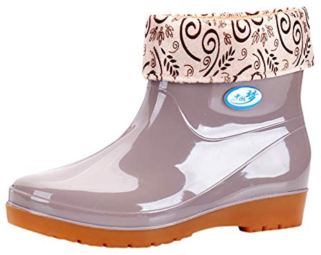 Générique Bottes De Pluie Femme Botte En Caoutchouc Chaussures Bottine Noir a Lacet Bottines Pieds Larges Talon Compensé Pour Chaussure Noire Punk Cuir Sensibles Femmes Western Equitation