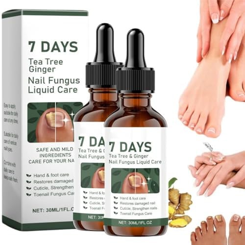 7 Days Nail Fungus Treatment, Nail Fungus Treatment For Toenail, Tea Tree Ginger Nail Fungus Treatment, Fungal Nail Treatment, Toenail Fungus Treatment, 30ml (2pcs/30ml)