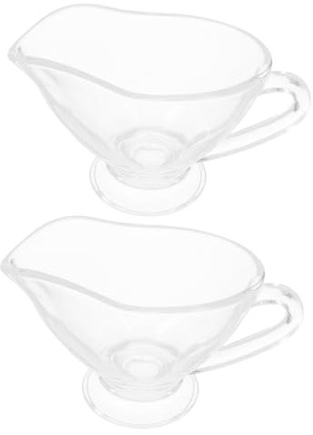 PEPLAYTAL 2Pièces Saucière Verre Transparent à Sauce pour Lait