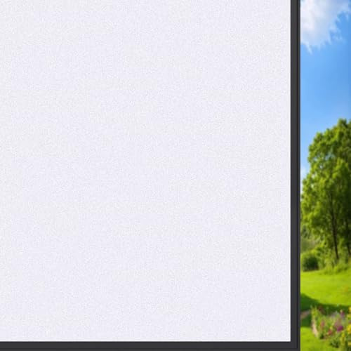 Fensterfolie Sichtschutzfolie 90 x 130 cm Sichtschutzfolie Fenster mit Anti-Uv - Milchglasfolie - Milchfolie Milchglasfolie Selbstklebend für Badezimmer, Umkleide, weiß matt