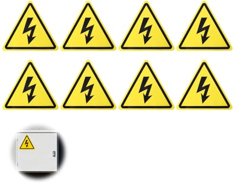 Vxiwscy Autocollants Triangulaires “Danger Électrique” pour Intérieur et Extérieur – Adhésif en Vinyle Résistant aux Intempéries – Impression Durable en 8 Feuillets – Dimensions 10 x 9 cm