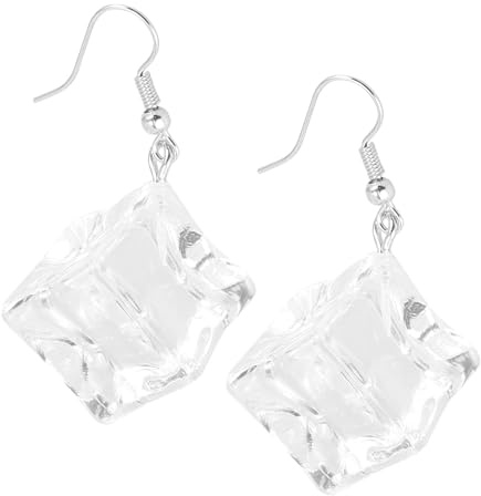 GLSTOY Transparente Ice Cube Ohrhänger Damen Leichte Sommer Ohrringe Trendige Ohrschmuck Geschenk Für Frauen Alltag Party