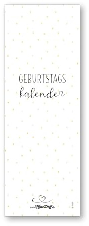 TypeStoff Jahresunabhängiger Geburtstagskalender 10,5 x 29,7 cm zum Aufhängen mit Spiralbindung - SK-01604