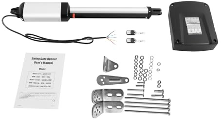 Attuatore elettrico automatico a battente da 230 V, con 2 telecomandi, in acciaio inox, per cancelli a battente, 50 W, 300 kg, con scatola di controllo
