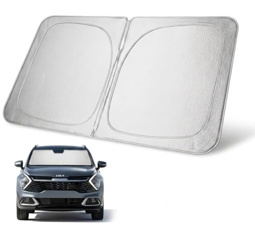SHAOHAO [Mejorado] Parasol de Coche Compatible con KIA Sportage NQ5 2023-2026 Protector Solar de Parabrisas Plegable Revestimiento Plata Anti-UV y Calor Accesorios