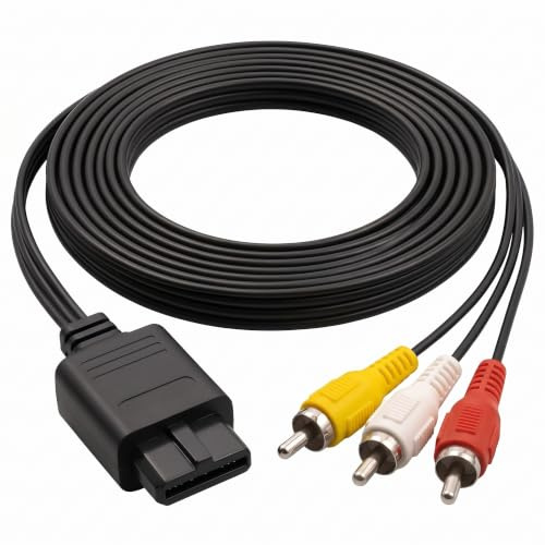 Câble AV Audio Vidéo Pour Nintendo N64 RCA Cable, Câble Vidéo Composite Avec Connecteurs RCA Tricolores De 1,8 Mètres, Cordon De Remplacement Pour Console Classique Et Système De Jeu Rétro