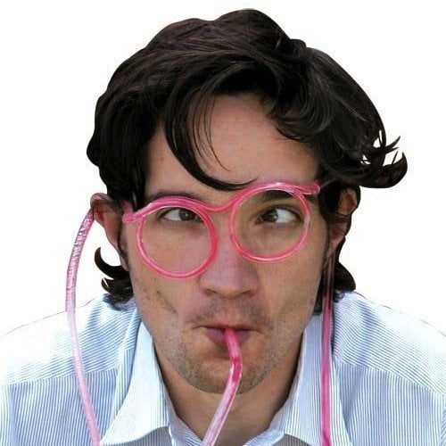 MIK funshopping Lustige Strohhalm Brille Drinking Glasses - Saug's dir!