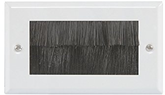 Double Brush Wallplate | White steel