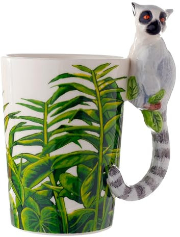 Puckator Lemur geformter Henkel Tasse aus Dolomit-Keramik