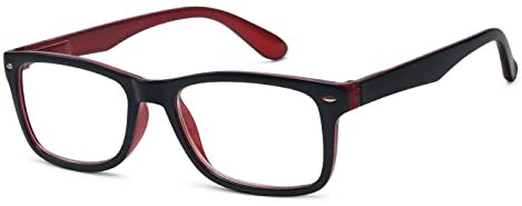 Eyekepper Leser Federscharniere Qualität klassischen Vintage Stil Lesebrille Schwarz-Rot +0.75