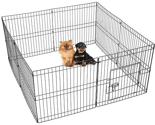 Yaheetech 8 Panel Pet Dog Pen Puppy Playpen Foldable Rabbit Run Cat Duck Cage Fence Indoor/Outdoor 61cm High