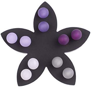 5 Paar Polaris Ohrstecker 8mm auf schwarzer Blume Sommer 2017 (lila/grau Mix)