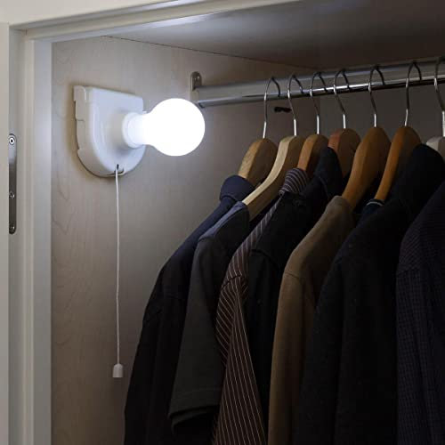InnovaGoods - Bombilla LED Portátil Sin Cables, Ideal para Acampadas y Espacios Sin Electricidad, Luz con Sensor de Movimiento a Pilas, Blanco, 1 Unidad, Plástico