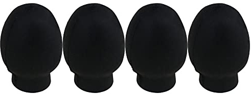 Mxfans 4 x schwarz Gummi Drumstick Silent Praxis Spitze Ovale Form Ersatz