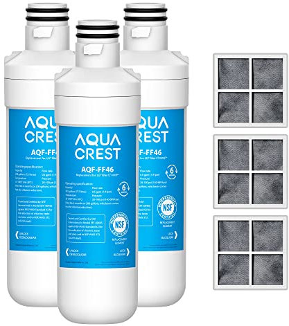 AQUACREST Refrigerator Water Filter, Compatible with LG LT1000P, LT1000PC, LT-1000PC MDJ64844601 and LT120F Combo 3 Pack