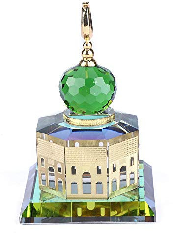 Pssopp Muslimische Kristall vergoldete Al-Aqsa Moschee Miniatur Modell islamische Home Table Decor Schaustück islamische Architektur Handwerk Souvenir Desktop Dekor islamische