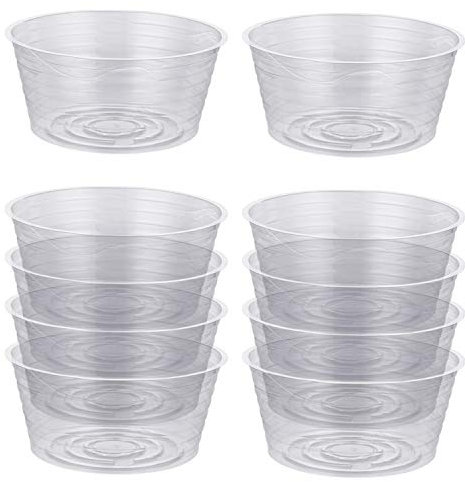 Idyllize Lot de 10 soucoupes en plastique transparent pour pots de fleurs 25,4 cm