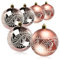 com-four® 6X Weihnachtskugeln, bruchfeste Kunststoff-Weihnachtsbaumkugeln für Weihnachten, Baumschmuck für den Weihnachtsbaum mit Anhängern
