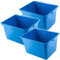 Pot de Peinture KADAX, Pot de Peinture carré en Plastique, Seau avec Anse en métal, Seau d'eau Robuste avec Rebord verseur, pour rénovation, Jardin, Seau de Nettoyage (8L, 3 pièces, Bleu)