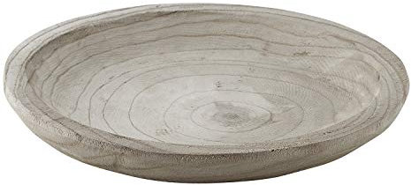 Santa Barbara Design Studio Table Sugar Servierschale aus Paulownia-Holz, handgeschnitzt, groß, Grau