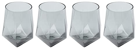 Verres à eau Diamond fumé set de 4 Kare Design