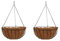 Foglish 2 x 16 Metal Hanging Basket With Coco Liner & Hanging Chain Planter 40cm