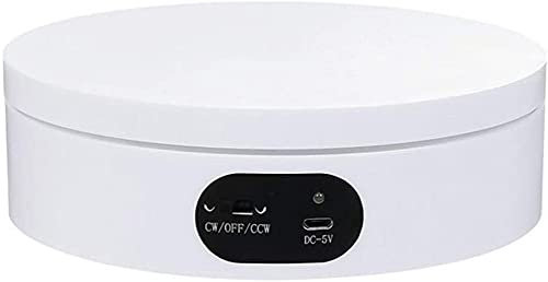 DHRH Soporte de Pantalla Giratorio, Plato Giratorio de 360 ​​°, Giratorio con Interfaz USB, para Fotos, Videos y blanco/16 CM