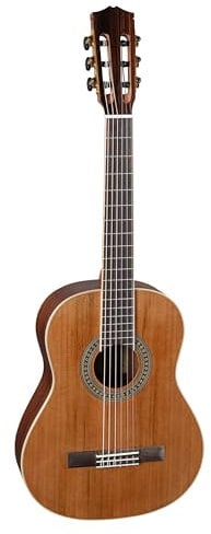 Fame Bonita Cedro 3/4 Konzertgitarre, Zederndecke, Mahagoni Boden und Zargen, Mattes Finish, 18 Bünde, Knochen Sattel, Palisander Griffbrett, Chrom Mechaniken, Naturfarbe