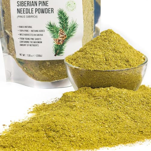 Sibirischer Grüner Kiefernnadeltee Loses Pulver 200g Wild geerntetes Pinus Sibirica Weißkieferngewächs aus dem Altai