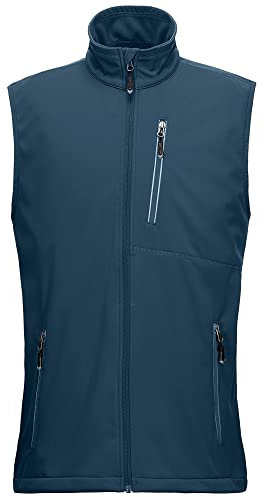 33,000ft Leichte Softshell Weste für Herren, Wasserdichte Winddichte Laufweste, Atmungsaktive Vest Gilet Ärmellose Jacke für Radfahren, Laufen, Wandern, Golf, Arbeit Mitternachtsblau XL