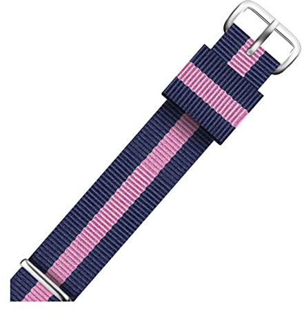 Nylon Stripe Woven Strap 12mm-22mm Men's Ladies Watch Replacement Wristband Rose Gold Buckle