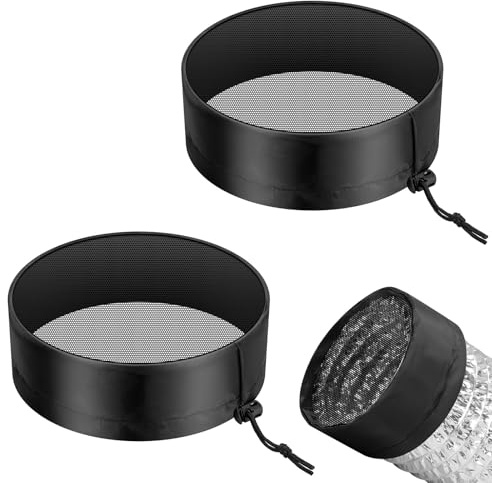 VIVOSUN 2-Stk. Gewächszelt-Lüftungsabdeckung, 10/15/20 cm Kanalfilter-Lüftungsabdeckung mit elastischem Band und fester Schnalle für Gewächszelt-Lüftung