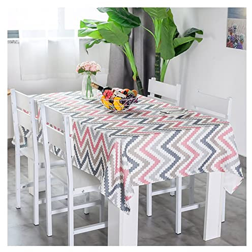 Tischdecken Clips Tischtuch Stehtisch Vertikales Wellenmuster Tischdecken Polyester Tischwaschmaschiene Rosa Grau Tischschutz Dekoration 140X140Cm