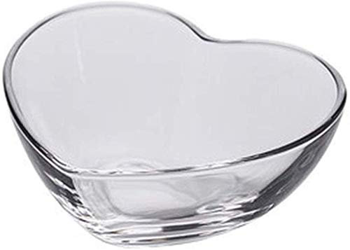 HIGOH Schalen, Schüssel Haus Herzförmiger Glasschalen Salat Schüssel Küchengeschirr Transparent Obst Schüssel Dessert Schüssel Mehrzweck Geschenkset Set/Klar/14.7 * 12 * 5,3 cm
