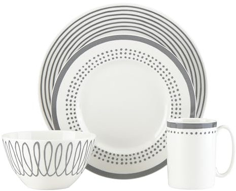 Kate Spade Charlotte Street East Service de table 4 pièces en ardoise Taupe/gris