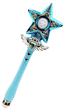 perfk Prinzessinnen-Zauberstäbe für Mädchen mit Licht und Musik, Kostümzubehör, Gastgeschenke für Karneval, Geburtstagsfeier, Rollenspiel, Halloween, Blauer Stern