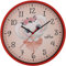 MPM Quality Design Kinder Wanduhr aus Kunststoff, Made in EU, Rot/Rosé, Motiv Elefant, Quarz-Uhrwerk, Moderne Wanddeko, Runde Kinder Uhr, ∅ 250 x 20 mm, für Kinderzimmer, Kindergarten, die Schule