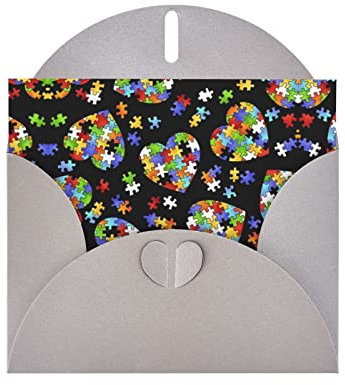 Puzzle-Teile, Herz, hochwertiges Perlenpapier, 10,2 x 15,2 cm, für Geburtstagskarte, Party, Einladungskarte, Boutique