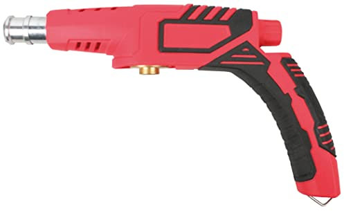 Gazcamp Profi Lötbrenner 2,3 kW 1300°C mit Piezozündung Lötpistole Lötlampe mit 7/16 Gewinde für Schraubgaskartuschen (Lötbrenner mit 1 Kartusche)