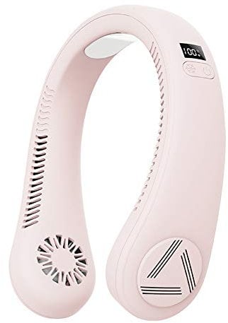 VVHUDA Portable Hands Free Bladless Neck Fan, USB Rechargeable Hanging Personal Fan 3 Wind Speeds Silent, Portable Personal Mini Lazy Neckband Fan with LED Display, 4000mAh Battery small gift