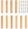 SWAWIS 10 Piezas Tiradores de Madera 128mm, Pomos de Madera para Muebles con Tornillo, Haya Tirador de Cajón para Puertas, Tiradores de Cajones, para Armarios Cajones Muebles Cocinas