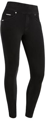 FREDDY N.o.w.® Skinny-Hose mit faltbarem Bund aus Denim-Strick, Schwarzer Denim, XS
