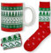 MIK funshopping Weihnachtstasse | Hochwertige Keramik-Tasse mit weihnachtlichem Design | Ideal für Heiß- & Kaltgetränke | Norweger 300ml mit Socken
