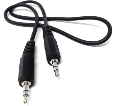 DRUT 15cm 3.5mm to 3.5mm Aux Cable Audio Lead Stereo Headphone Mini Jack Male to Male Auxiliary Cord Compatible with Car Audio, TV, PC, Tablet, Laptop, MP3, Speaker Black Nickel Connectors 0.5ft