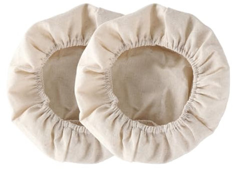 BZKSER 2 pcs Panier du Pain Doublure,Pain Rond du Pain Doublure,Tissu Lin,Panier de Fermentation du Pain Corbeille à Pain Moule,pour Faire Son Pain et Son Levain