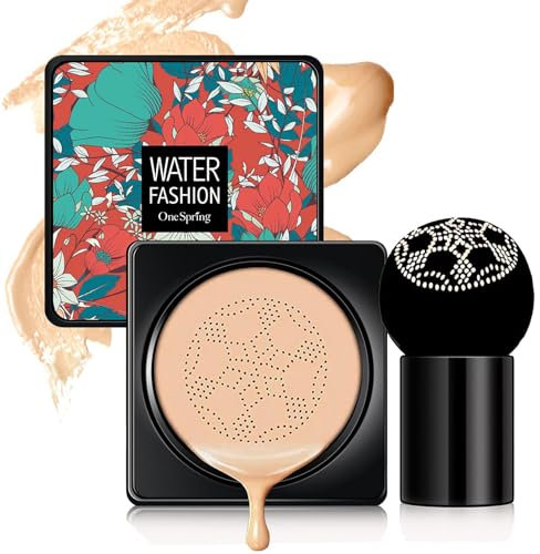 TITIMORE Mushroom Head Air Cushion Foundation BB Cream CC Cream Flüssige Grundierung Concealer Foundation Abdeckung Langanhaltend Gleichmäßige Hautfarbe Make Up Grundierung (Natürlich)