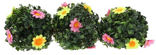 TOPPERFUN 3 Stück Buchsbaumkugeln künstliche Grasbälle, 15cm grüne künstliche Buchsbaumkugeln, beschnittene künstliche Pflanzen, geeignet für Hochzeiten, Einkaufszentren, Hotels, Heimdekoration
